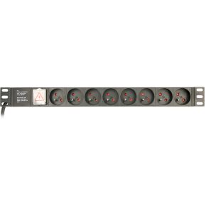 Gembird EG-PDU-014-FC14 energiedistributie 8 AC-uitgang(en) 1U Zwart