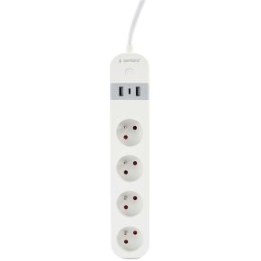 Gembird TSL-PS-F4U-01-W intelligente stekkerdoos 4 AC-uitgang(en) Type F 1,5 m 3 3680 W Wit