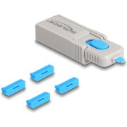 DeLOCK 20927 poortblokker Poortblokker + sleutel DisplayPort Blauw, Grijs Kunststof 5 stuk(s)