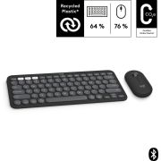 Logitech-Pebble-2-Combo-for-Mac-Inclusief-RF-draadloos-Bluetooth-AZERTY-Frans-Gra-toetsenbord-en-muis