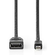 Nedis-Mini-DisplayPort-DisplayPort-Kabel-Mini-DisplayPort-Male-DisplayPort-Female-0-2-m-Zwart