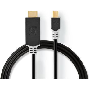 Nedis Mini-DisplayPort - HDMI-Kabel | Mini-DisplayPort Male - HDMI Male | 2,0 m | Antraciet
