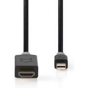 Nedis-Mini-DisplayPort-HDMI-Kabel-Mini-DisplayPort-Male-HDMI-Male-2-0-m-Antraciet
