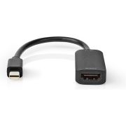 Nedis-Mini-DisplayPort-HDMI-Kabel-Mini-DisplayPort-Male-HDMI-Uitgang-0-2-m-Zwart
