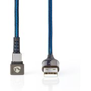 Nedis-USB-2-0-kabel-A-Male-naar-Type-C-Male-180-deg-aansluiting-voor-gaming-1-0-m-rond-gevlocht