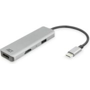 ACT USB-C 4K multiport adapter voor 2 HDMI schermen. USB-A datapoort