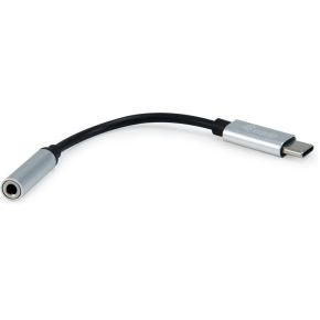 Equip 133474 kabeladapter/verloopstukje USB-C 3,5 mm Zwart, Zilver