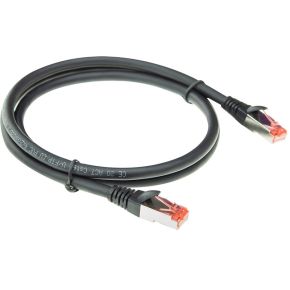 ACT Zwarte 2 meter PVC U/FTP CAT6A high flexibility tangle-free patchkabel snagless met RJ45 connect