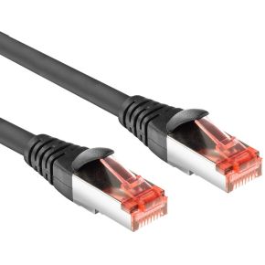 ACT Zwarte 3 meter PVC U/FTP CAT6A high flexibility tangle-free patchkabel snagless met RJ45 connect