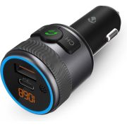Nedis FM-Audiotransmitter voor Auto | Gefixeerd | Handsfree bellen | 1 " | Amber-Scherm | Bluetooth&reg; | PD