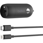 Belkin autolader USB-C 20W PD. USB-C/Light.kab.CCA003bt04BK