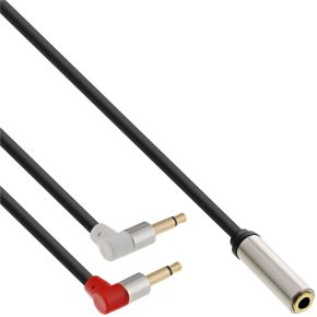 InLine Kabel / Adapter audio kabel 0,15 m 2 x 3.5mm 3.5mm Zwart