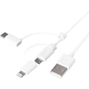LogiLink CU0126 USB-kabel 1 m USB A Wit