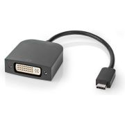 Nedis USB-C©-adapterkabel | Type-C© Male - DVI-D 24+5 Female | 0,2 m | Zwart