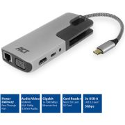 ACT-USB-C-naar-HDMI-of-VGA-female-multiport-adapter-ethernet-3x-USB-A-cardreader-audio-PD-pass