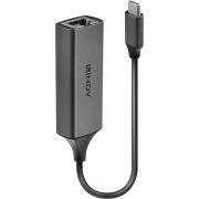 Lindy 43299 kabeladapter/verloopstukje USB C RJ-45 Zilver