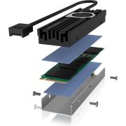 ICY-BOX-M2HSF-703-hardwarekoeling-SSD-solid-state-drive-Koelplaat-2-cm-1-stuk-s-Zwart-Grijs