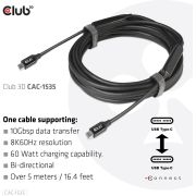CLUB3D-CAC-1535-USB-kabel-5-m-3-2-Gen-2-3-1-Gen-2-USB-C-Zwart