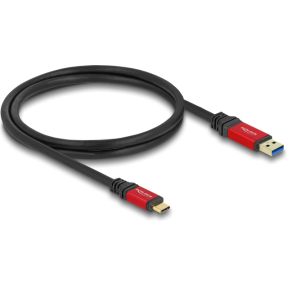 DeLOCK 80617 USB-kabel 1 m USB 3.2 Gen 2 (3.1 Gen 2) USB A USB C Zwart, Rood