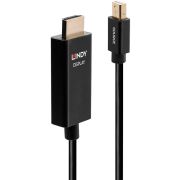 Lindy 40920 video kabel adapter 0,5 m Mini DisplayPort HDMI Zwart
