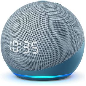 Amazon Echo Dot 4 Blauw/Grijs met klok