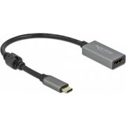 DeLOCK 66571 video kabel adapter 0,2 m USB Type-C HDMI Type A (Standaard) Zwart, Grijs