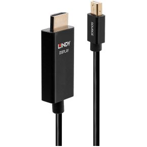 Lindy 40923 video kabel adapter 3 m Mini DisplayPort HDMI Type A (Standaard) Zwart