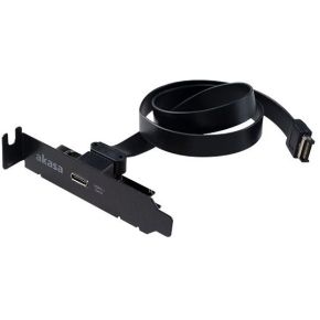 Akasa Low Profile PCI Bracket Adapter USB 3.1 Typ C - zwart