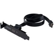 Akasa Low Profile PCI Bracket Adapter USB 3.1 Typ C - zwart