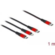 DeLOCK-86711-USB-kabel-1-m-USB-2-0-USB-C-USB-C-Micro-USB-B-Lightning-Zwart-Rood