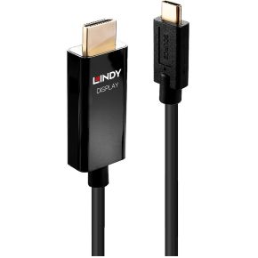 Lindy 43291 video kabel adapter 1 m USB Type-C HDMI Type A (Standaard) Zwart