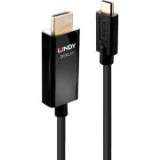 Lindy 43292 video kabel adapter 2 m USB Type-C HDMI Type A (Standaard) Zwart