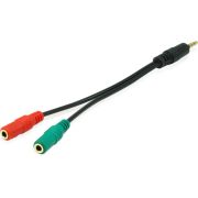 Equip 147943 audio kabel 0,15 m 2 x 3.5mm 3.5mm Zwart