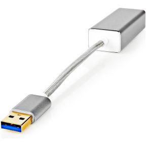 Nedis USB-Adapter | USB 3.2 Gen 1 | USB Type-A | RJ45 Female | Verguld | Recht | 0.20 m | Rond | Gebreid /