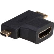 Akyga-AK-AD-23-tussenstuk-voor-kabels-HDMI-miniHDMI-microHDMI-Zwart
