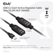 CLUB3D-CAC-1405-USB-kabel-10-m-USB-3-2-Gen-2-3-1-Gen-2-USB-A-Zwart