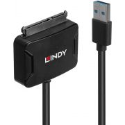 Lindy 43311 tussenstuk voor kabels USB-A 3.0 SATA 3.0 Zwart