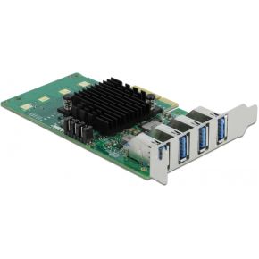 Delock 89048 PCI Express x4-kaart naar 4 x externe USB 3.0 Quad Channel - Low Profile Form Factor
