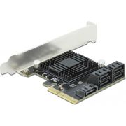 Delock 90498 5-poorts SATA PCI Express x4-kaart - vormfactor met laag profiel