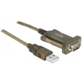 DeLOCK 64073 tussenstuk voor kabels USB Type-A RS-232 DB9 Transparant