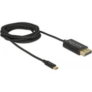 DeLOCK 83710 video kabel adapter 2 m USB Type-C DisplayPort Zwart