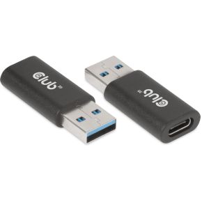 CLUB3D CAC-1525 tussenstuk voor kabels USB A USB TYPE C Zwart