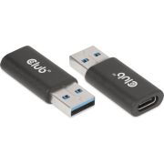 CLUB3D CAC-1525 tussenstuk voor kabels USB A USB TYPE C Zwart