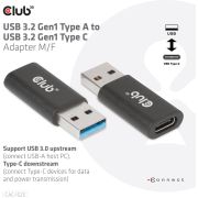 CLUB3D-CAC-1525-tussenstuk-voor-kabels-USB-A-USB-TYPE-C-Zwart