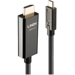 Lindy 43315 video kabel adapter 5 m USB Type-C HDMI Type A (Standaard) Zwart