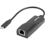 Lanberg NC-1000-02 tussenstuk voor kabels USB-C RJ-45 Zwart