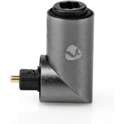 Nedis &reg; Optical Audio Adapter | TosLink Male - TosLink Female | 90&deg; Angled | Aluminium