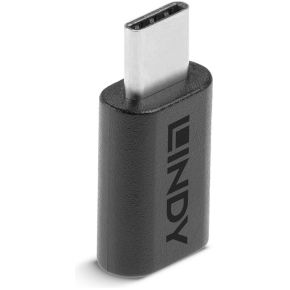 Lindy 41893 tussenstuk voor kabels USB 3.2 Type C Zwart