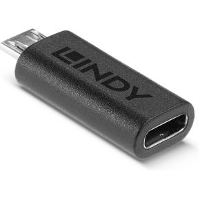 Lindy 41903 tussenstuk voor kabels USB Type C USB Type Micro-B Zwart