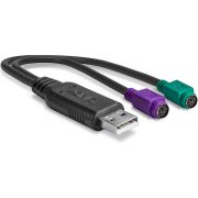 Lindy-42651-tussenstuk-voor-kabels-USB-A-1-1-2-x-Mini-DIN-6-Pin-Zwart